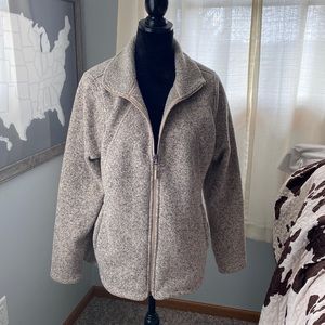 EUC The North Face zip up jacket. Brown/gray in color. Women’s size XL.